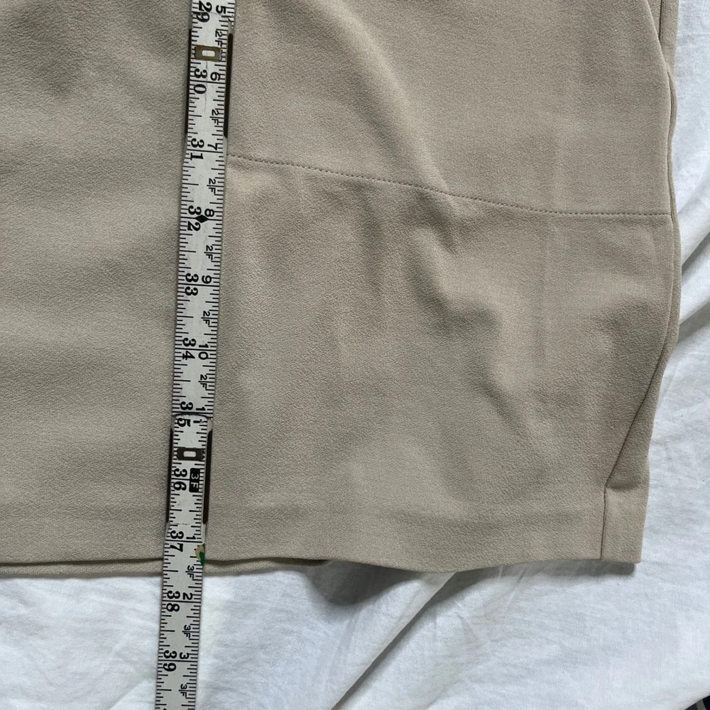 Lafayette 148 New York Drawstring Waist Dress Medium Beige V-Neck Dolman Pockets - Picture 11 of 12